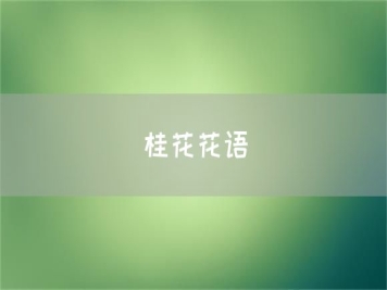 桂花花语