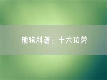 植物科普：十大功劳
