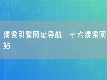 搜索引擎网址导航_十大搜索网站
